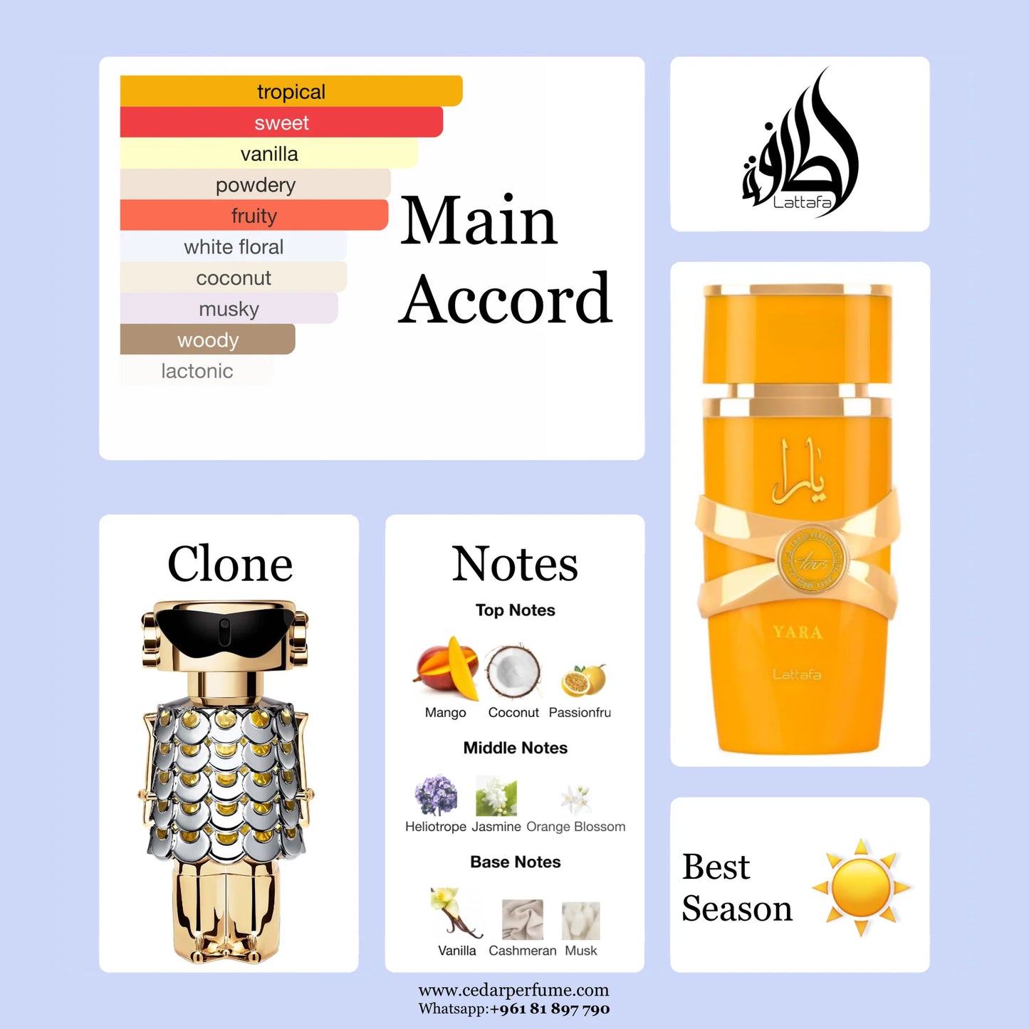 Yara Yellow Tous Perfume by Lattafa - 100 ML
