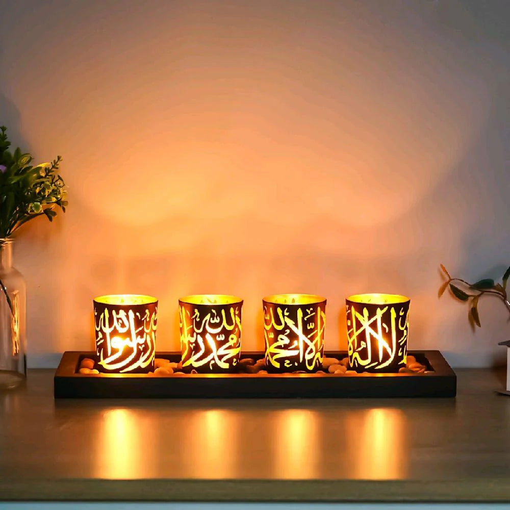 Islamic Kalma Candle Holders Decoration Piece