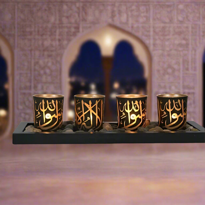 Islamic Kalma Candle Holders Decoration Piece