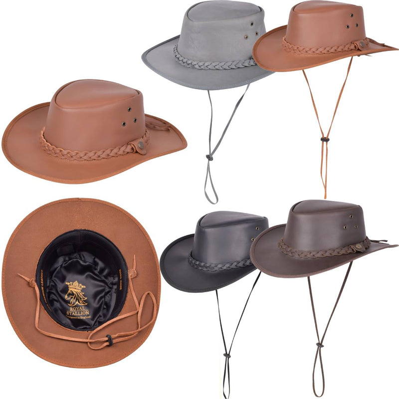 Adult Country Style Cowboy Hat Western Classic Style 100% Leather Wide Brim Hat