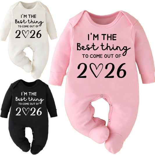 Baby Best Thing To Come Out Of Cute 2026 Print Bodysuit with Footed Romper