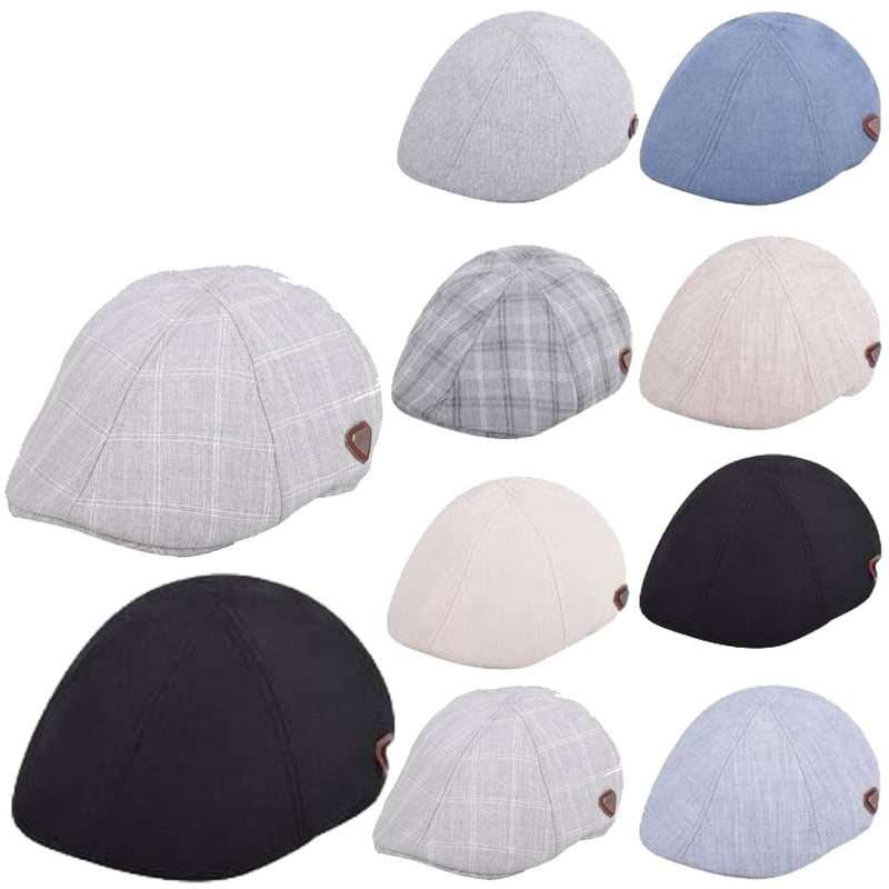 Men's 6 Panel Summer Cotton Gatsby Baker Flat Hat