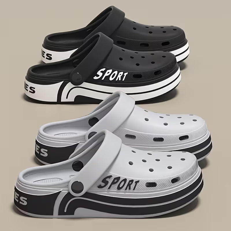 Men's Lightweight Soft-Sole Shoes Wear-Resistant Slippers Hollow-Head Beach Shoes