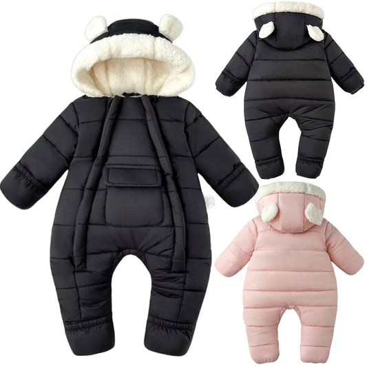 Unisex Baby Thickened Fleece Onesie Bodysuit For Kids One Piece Overalls