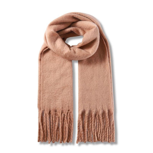 Women’s Warm Fluffy Designer Wool Scarf Winter Soft Tassel Thick Large Wrap